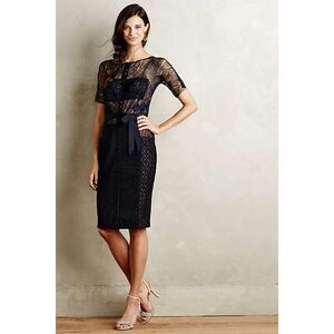Beguile by Byron Lars Carissima Sheath Dress in Black Lace Size 10P